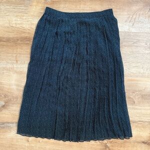 XS Abercrombie Navy Polka Dot Pleated Skirt